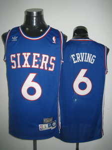 Philadelphia 76ers 6 Julius Erving Soul Swingman Blue Jersey