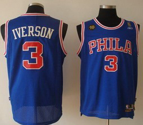 Philadelphia Sixers #3 IVERSON Blue Swingman Jersey Philadelphia Sixers #3 IVERSON Blue Swingman Jersey