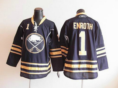 Buffalo Sabres 1 Jhonas Enroth d k blue jerseys