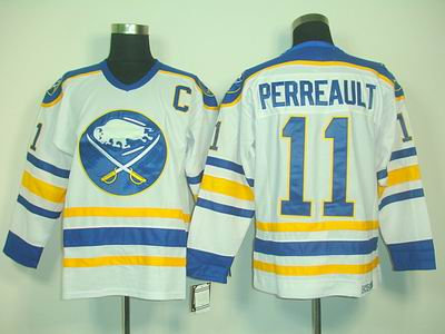 Buffalo Sabres 11 Gilbert Perreault CCM White Throwback