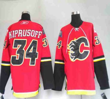 Calgary Flames 34# KIPRUSOFF red jerseys Calgary Flames 34# KIPRUSOFF red jerseys