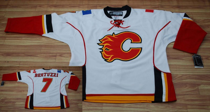 NHL Calgary Flames #7 Bertuzzi White Jersey