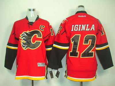 kids Calgary Flames 12 IGINLA red jerseys