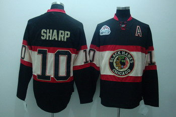 Chicago Blackhawks 10 Patrick Sharp black jerseys Winter Classic A patch Chicago Blackhawks 10 Patrick Sharp black jerseys Winter Classic A patch