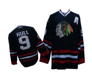 Chicago Blackhawks 9 Hull black Chicago Blackhawks 9 Hull black