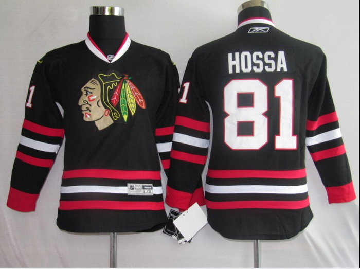 NHL Jerseys Chicago Blackhawks 81 Hossa black【kids】