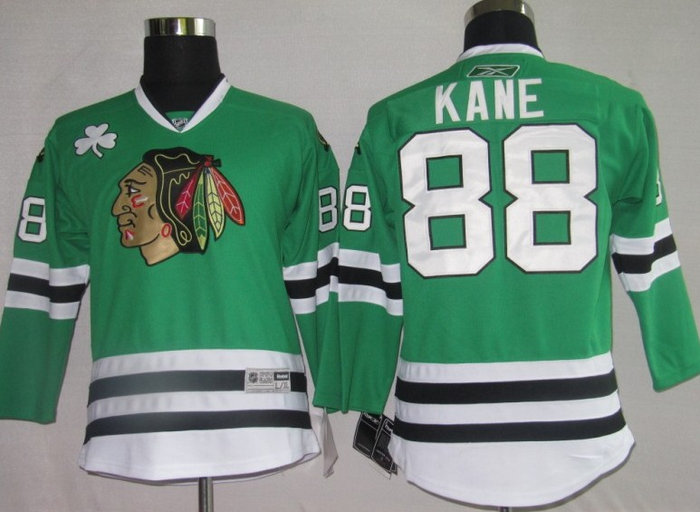 NHL Jerseys Chicago Blackhawks 88 Patrick Kane Green【KIDS