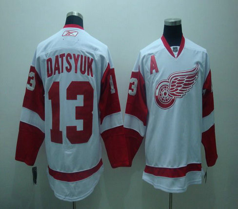 Detroit Red Wings #13 Pavel Datsyuk white A patch