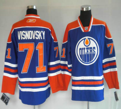 Edmonton Oilers 71# VISNOVSKY blue jerseys