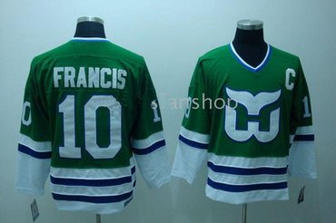 Hartford Whalers 10 FRANCIS green CCM  Jerseys