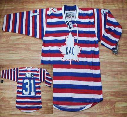 Montreal Canadiens #31 Carey Price Red Pinstripe  Jersey