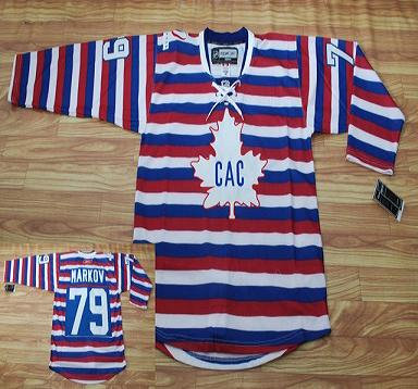 Montreal Canadiens #79 Markov Red Pinstripe  Jersey