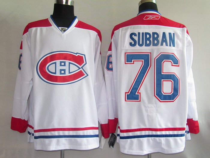 NHL Jerseys Montreal Canadiens 76# Subban White