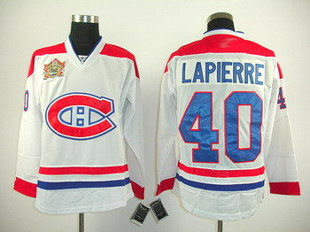 2011 Heritage Classic Montreal Canadiens 40 Maxim Lapierre white ice  Jersey