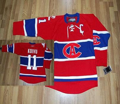 Montreal Canadiens #11 Koivu Red CA Patch Jersey