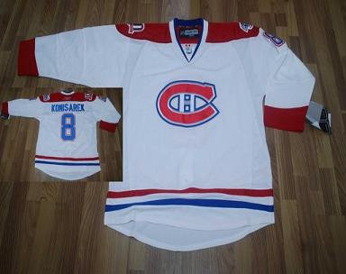 Montreal Canadiens #8 Mike Komisarek White CH Patch Jersey