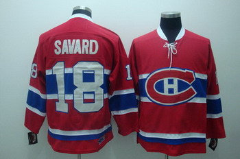 Montreal Canadiens 18 savard red Jerseys CH Patch