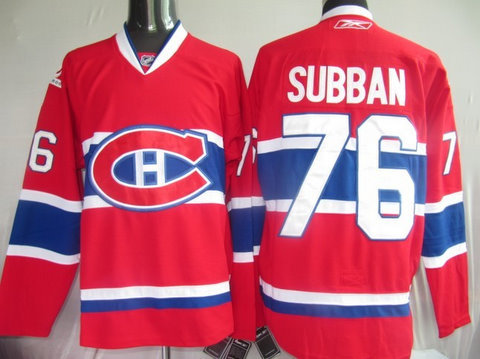Montreal Canadiens 76 Subban Red Jerseys