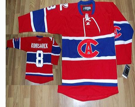 Montreal Canadiens #8 Mike Komisarek Red CA Patch Jersey