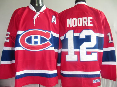 Montreal Canadiens 12 Moore RED Jerseys CCM
