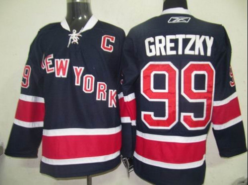 Nhl  jerseys NY Rangers 99 GRETZKY Dark blue 85th