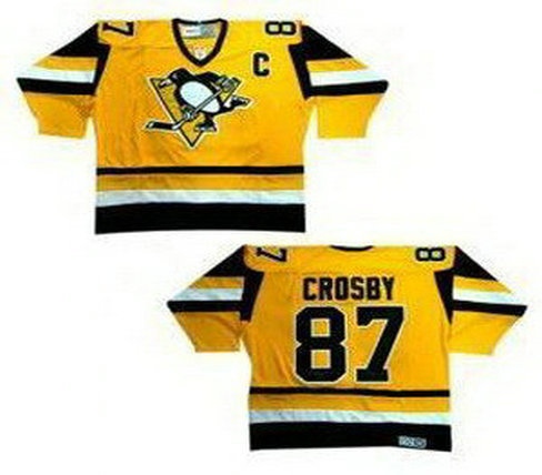Pittsburgh Penguins No 87 Sidney Crosby Throwback Yellow  Jersey
