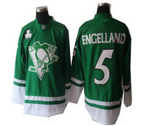 2011 St Pattys Day Pittsburgh Penguins 5 Deryk Engelland green  Jerseys