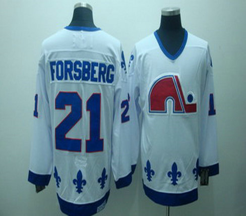 Quebec Nordiques 21 Forsberg White Jerseys CCM Quebec Nordiques 21 Forsberg White Jerseys CCM