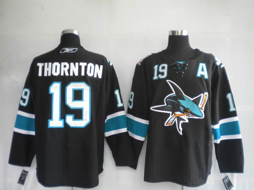 NHL Jerseys San Jose Sharks 19 Joe Thornton BLACK NHL Jerseys San Jose Sharks 19 Joe Thornton BLACK