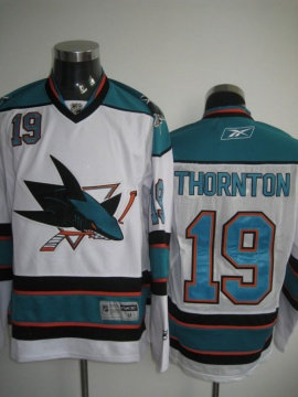 NHL Jerseys San Jose Sharks 19 THORNTON White NHL Jerseys San Jose Sharks 19 THORNTON White