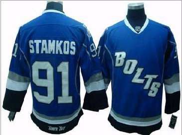KIDS Tampa Bay Lightning 91 Steven Stamkos jerseys blue BOLTS