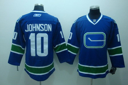 Vancouver Canucks 10 Johnson blue  jersey
