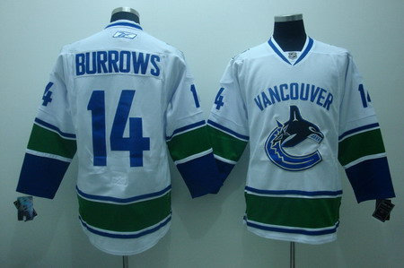 Vancouver Canucks 14 Burrows white Jerseys