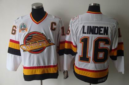 Vancouver Canucks 16 Linden white Jerseys CCM