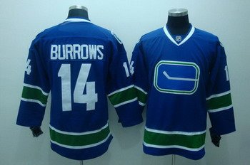 Vancouver Canucks 14 BURROWS blue  jersey 3rd