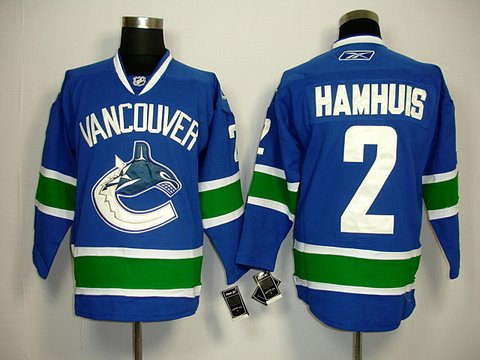 Vancouver Canucks 2 HAMHUIS blue jersey