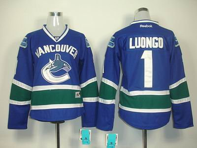 Women Vancouver Canucks 1 Roberto Luongo BLUE jerseys Women Vancouver Canucks 1 Roberto Luongo BLUE jerseys
