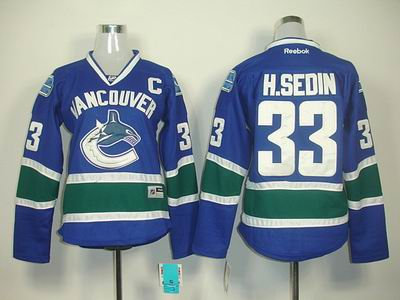Women Vancouver Canucks 33 H.SEDIN blue jerseys Women Vancouver Canucks 33 H.SEDIN blue jerseys