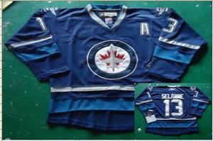 2012 new Winnipeg JETS 13 Teemu Selanne blue