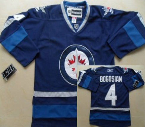 2012 new Winnipeg Jets 4 Zach Bogosian Blue jerseys
