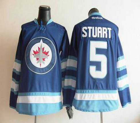 2012 new Winnipeg Jets 5 Mark Stuart blue jerseys