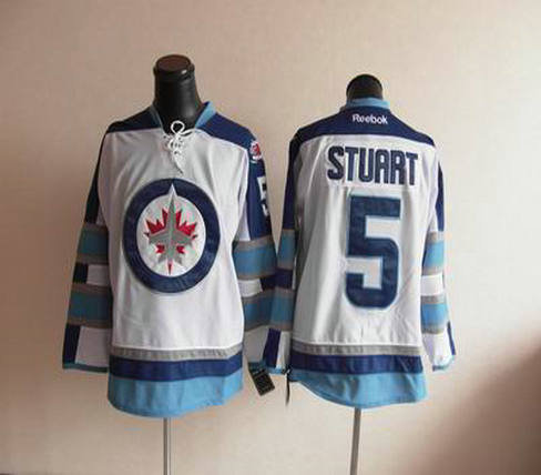 2012 new Winnipeg Jets 5 Mark Stuart white jerseys