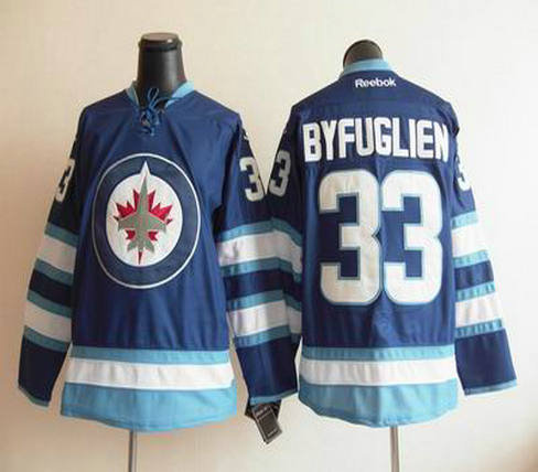 kids 2012 Winnipeg Jets 33 Dustin Byfuglien Blue jersey