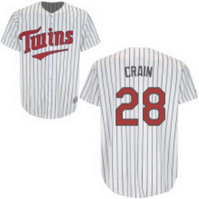 Minnesota Twins 28 Crain White Stripe Home Jerseys Minnesota Twins 28 Crain White Stripe Home Jerseys