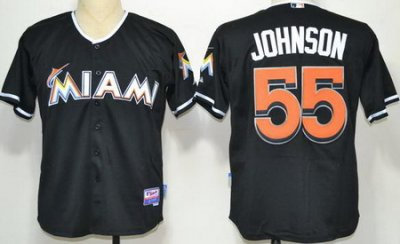 Miami Marlins 55 Johnson Black 2012 Cool Base MLB Jerseys Miami Marlins 55 Johnson Black 2012 Cool Base MLB Jerseys