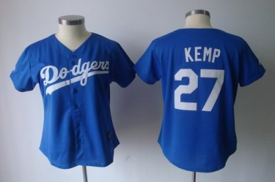 Women Los Angeles Dodgers 27# Matt Kemp Royal Blue Jerseys