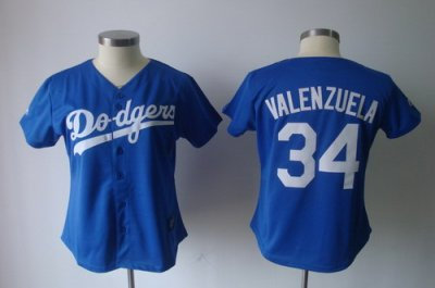 Women Los Angeles Dodgers 34 Femando Valenzuela Royal Blue Jerseys