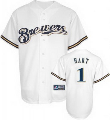 MLB Milwaukee Brewers #1 Corey Hart White Baseball Jersey Cool base