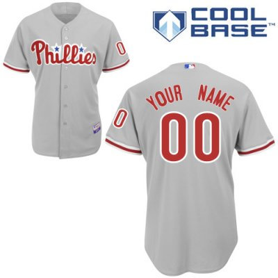 Customized Philadelphia Phillies Jersey Grey Road Cool Base Baseball Jersey