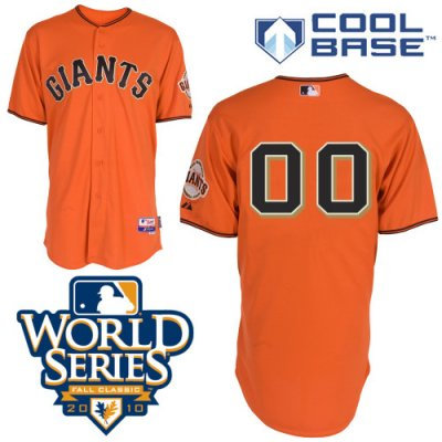Customized San Francisco Giants Jersey Orange Cool Base 2010 World Series Baseball Jersey
